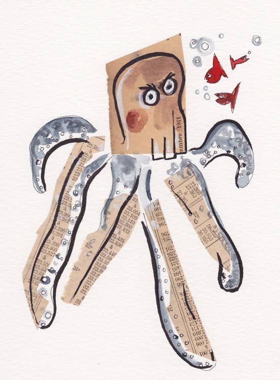 collage, techniques mixtes, aquarelle