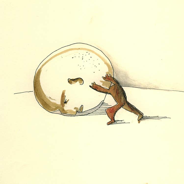 mine de plomb, café, aquarelle