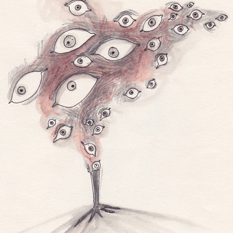 mine de plomb, café, aquarelle