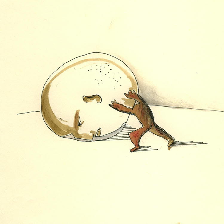 mine de plomb, café, aquarelle