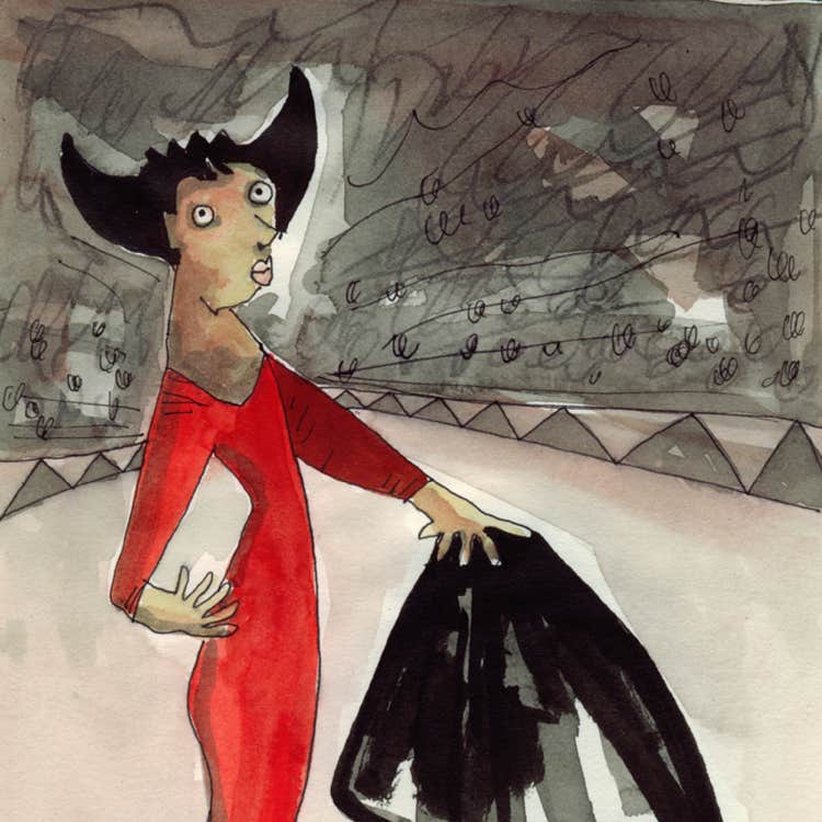 torero, manu clabecq, aquarelle et encre de Chine