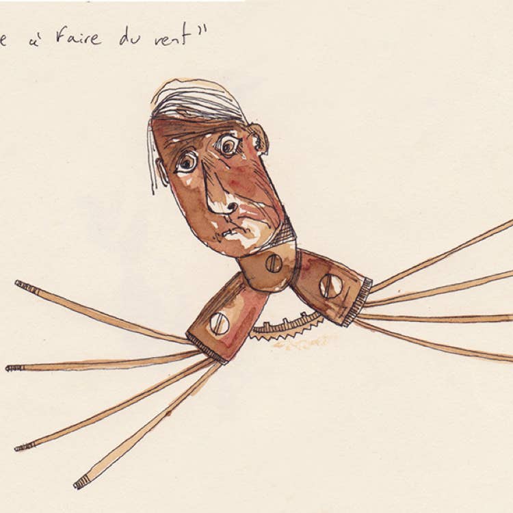 mine de plomb, café, aquarelle