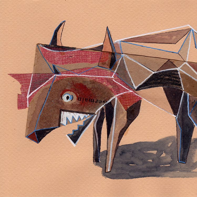 toro, techniques mixtes,manu clabecq, 2015