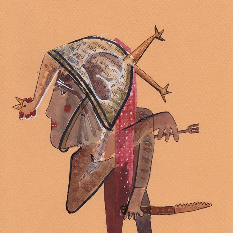 techniques mixtes,manu clabecq, 2015, le volailler
