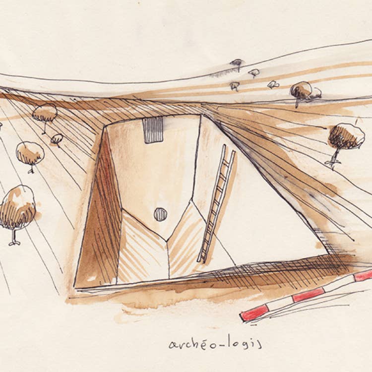mine de plomb, café, aquarelle