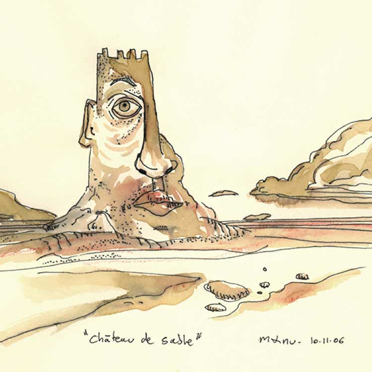 mine de plomb, café, aquarelle