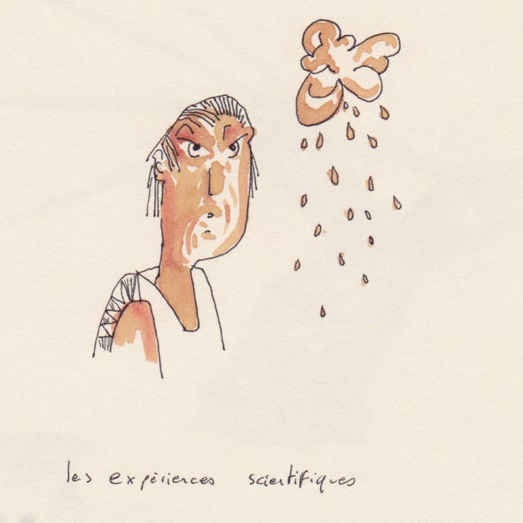 mine de plomb, café, aquarelle